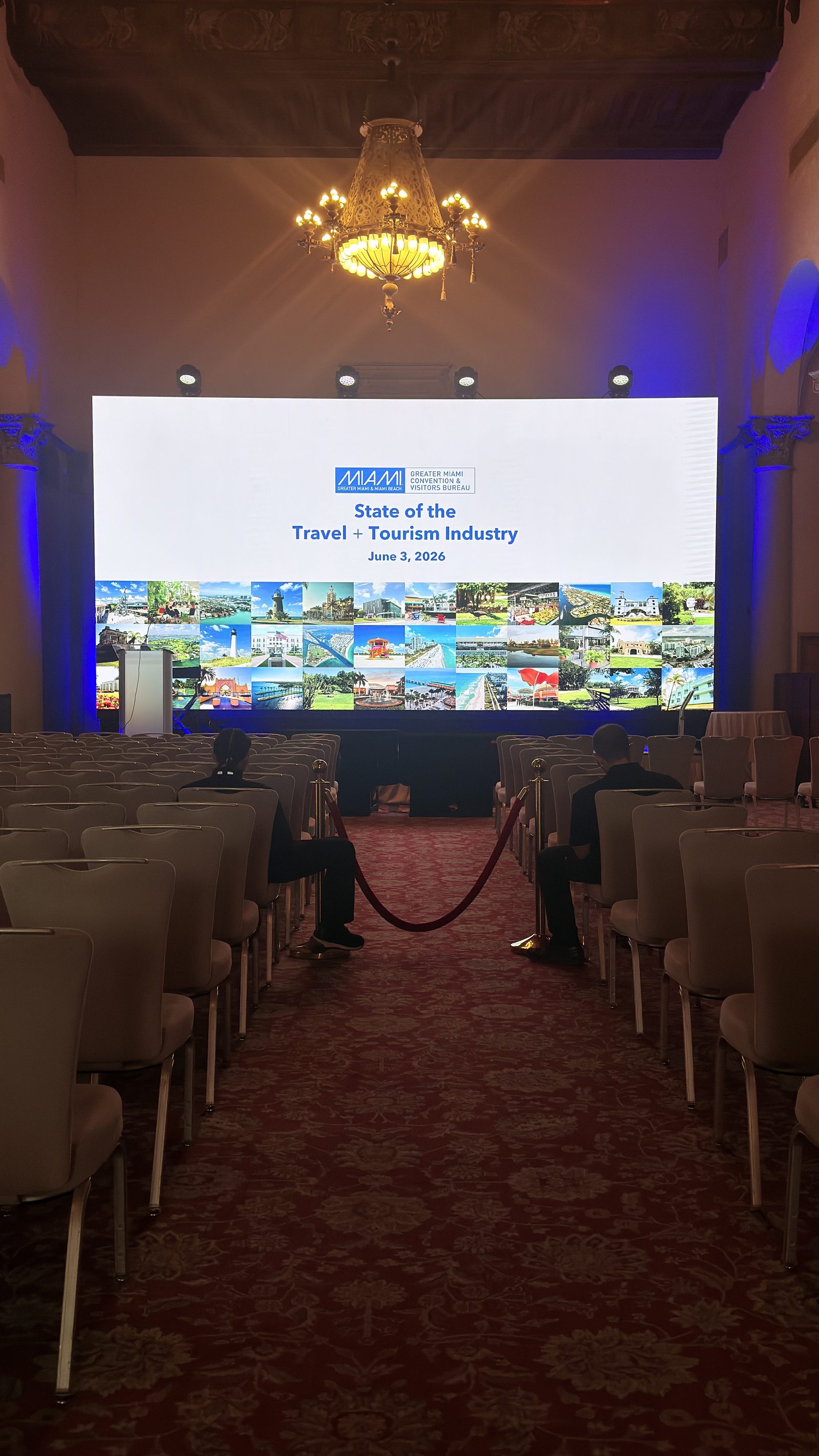 Brand launch presentation on stage with large format LED screen